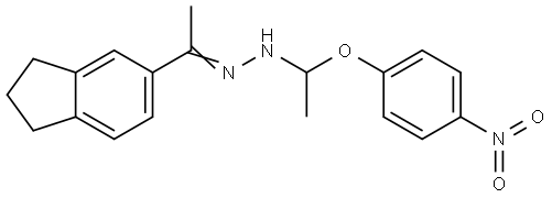 1-(2,3-DIHYDRO-1H-INDEN-5-YL)ETHANONE [1-(4-NITROPHENOXY)ETHYL]HYDRAZONE Struktur