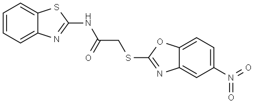 N-(1,3-BENZOTHIAZOL-2-YL)-2-[(5-NITRO-1,3-BENZOXAZOL-2-YL)SULFANYL]ACETAMIDE Struktur