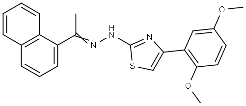 1-(1-NAPHTHYL)ETHANONE [4-(2,5-DIMETHOXYPHENYL)-1,3-THIAZOL-2-YL]HYDRAZONE Struktur