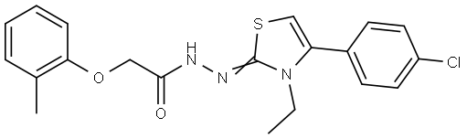 N'-(4-(4-CHLOROPHENYL)-3-ETHYL-1,3-THIAZOL-2(3H)-YLIDENE)-2-(2-METHYLPHENOXY)ACETOHYDRAZIDE Struktur