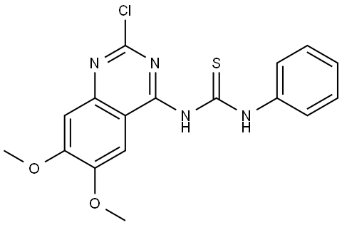 N-(2-CHLORO-6,7-DIMETHOXY-4-QUINAZOLINYL)-N'-PHENYLTHIOUREA Struktur