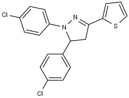 1,5-BIS(4-CHLOROPHENYL)-3-(2-THIENYL)-4,5-DIHYDRO-1H-PYRAZOLE Struktur