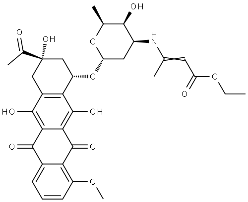 N-(1-carboethoxylpropen-1-y-2)daunorubicin Struktur