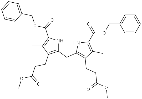 1H-Pyrrole-3-propanoic acid, 2,2'-methylenebis[4-methyl-5-[(phenylmethoxy)carbonyl]-, 3,3'-dimethyl ester Struktur