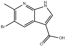 1H-Pyrrolo[2,3-b]pyridine-3-carboxylic  acid,  5-bromo-6-methyl- Struktur