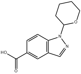 1-(tetrahydro-2H-pyran-2-yl)-1H-indazole-5-carboxylic acid Struktur