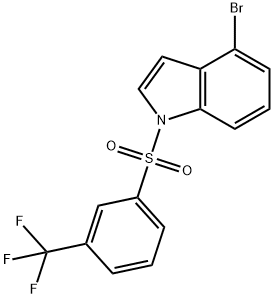 4-bromo-1-{[3-(trifluoromethyl)phenyl]sulfonyl}-1H-indole Struktur