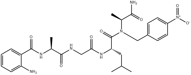 2-aminobenzoylalanyl-glycyl-leucyl-alanyl-4-nitrobenzylamide Struktur