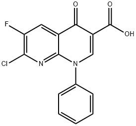 7-CHLORO-6-FLUORO-4-OXO-1-PHENYL-1,4-DIHYDRO-[1,8]NAPHTHYRIDINE-3-CARBOXYLIC ACID Struktur