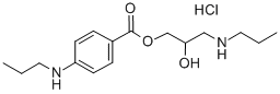 2-Hydroxy-3-(propylamino)propyl p-(propylamino)benzoate hydrochloride Struktur