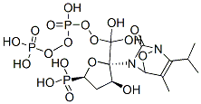 [hydroxy-[hydroxy-[[(2R,3S,5R)-3-hydroxy-5-(5-methyl-2-oxo-4-propan-2- yloxy-pyrimidin-1-yl)oxolan-2-yl]methoxy]phosphoryl]oxy-phosphoryl]oxy phosphonic acid Struktur