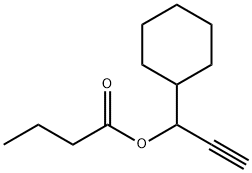 Cyclohexanemethanol, alpha-ethynyl-, butyrate Struktur