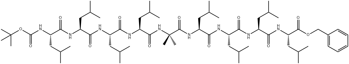 tert-butoxycarbonylleucyl-leucyl-leucyl-leucyl-aminoisobutyryl-leucyl-leucyl-leucyl-leucine benzyl ester Struktur