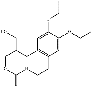 2H,4H-[1,3]Oxazino[4,3-a]isoquinolin-4-one,  9,10-diethoxy-1,6,7,11b-tetrahydro-1-(hydroxymethyl)- Struktur