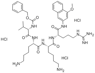 N-CBZ-VAL-LYS-LYS-ARG 4-METHOXY-BETA-NAPHTHYLAMIDE TRIHYDROCHLORIDE Struktur