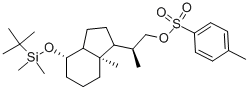 Toluene-4-sulfonic acid2-[4-(tert-butyl-dimethyl-silanyloxy)-7a-methyl-octahydro-inden-1-yl]-propyl ester Struktur