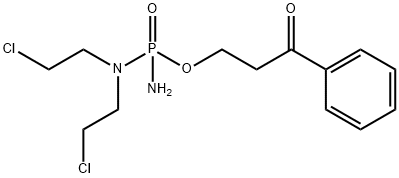 3-[amino-[bis(2-chloroethyl)amino]phosphoryl]oxy-1-phenyl-propan-1-one Struktur