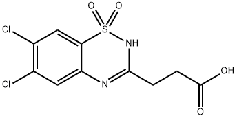 6,7-Dichloro-2H-1,2,4-benzothiadiazine-3-propanoic acid 1,1-dioxide Struktur