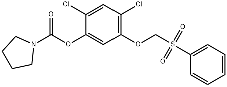 1-Pyrrolidinecarboxylic acid 2,4-dichloro-5-[(phenylsulfonyl)methoxy]phenyl ester Struktur