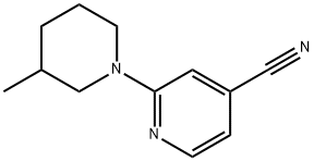 2-(3-methylpiperidin-1-yl)isonicotinonitrile Struktur