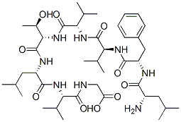 2-[[(2S)-2-[[(2S)-2-[[(2S,3R)-2-[[(2S)-2-[[(2S)-2-[[(2S)-2-[[(2S)-2-am ino-4-methyl-pentanoyl]amino]-3-phenyl-propanoyl]amino]-3-methyl-butan oyl]amino]-3-methyl-butanoyl]amino]-3-hydroxy-butanoyl]amino]-4-methyl -pentanoyl]amino]-3-methyl-butanoyl]amino]acetic acid Struktur