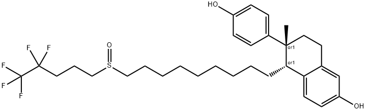 (5S,6S)-6-(4-hydroxyphenyl)-6-methyl-5-[9-(4,4,5,5,5-pentafluoropentyl sulfinyl)nonyl]tetralin-2-ol Struktur