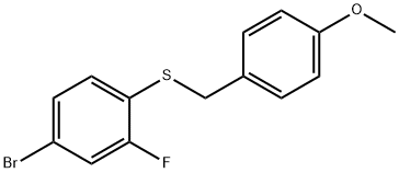 4-bromo-2-fluoro-1-[(4-methoxyphenyl)methylsulfanyl]benzene Struktur