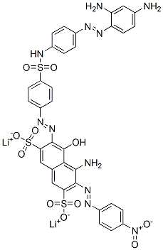 2,7-Naphthalenedisulfonic acid, 4-amino-6-4-4-(2,4-diaminophenyl)azophenylaminosulfonylphenylazo-5-hydroxy-3-(4-nitrophenyl)azo-, lithium salt Struktur