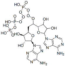 [[1,2-bis[(2R,3R,4R,5R)-5-(6-aminopurin-9-yl)-3,4-dihydroxy-oxolan-2-y l]ethoxy-hydroxy-phosphoryl]oxy-hydroxy-phosphoryl]oxyphosphonic acid Struktur