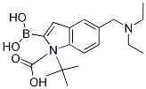 1H-Indole-1-carboxylic acid, 2-borono-5-[(diethylamino)methyl]-, 1-(1,1-dimethylethyl) ester Struktur