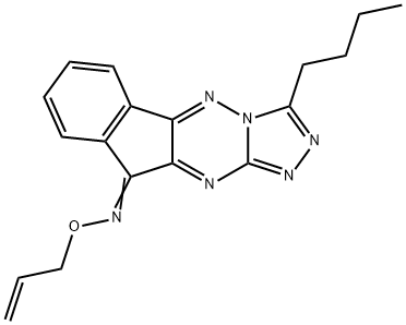 10H-INDENO[2,1-E]-1,2,4-TRIAZOLO[4,3-B][1,2,4]TRIAZIN-10-ONE, 3-BUTYL-, O-2-PROPEN-1-YLOXIME Struktur