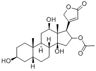 5-beta-CARD-20(22)-ENOLIDE, 3-beta,12-beta,14,16-TETRAHYDROXY-, 16-ACE TATE Struktur