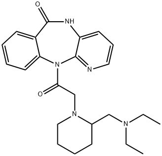 11-[[2-[(DIETHYLAMINO)METHYL]-1-PIPERIDINYL]ACETYL]-5,11-DIHYDRO-6H-PYRIDO[2,3-B][1,4]BENZODIAZEPIN-6-ONE Struktur