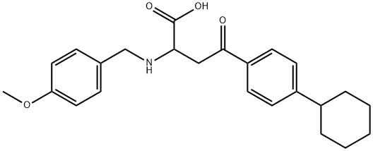 4-(4-cyclohexylphenyl)-2-[(4-methoxybenzyl)amino]-4-oxobutanoic acid Struktur