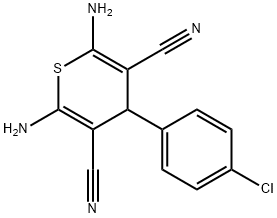 2,6-diamino-4-(4-chlorophenyl)-4H-thiopyran-3,5-dicarbonitrile Struktur