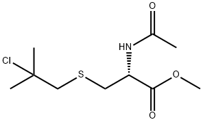 ALANINE, N-ACETYL-3-((2-CHLORO-2-METHYLPROPYL)THIO)-, METHYL ESTER, L- Struktur