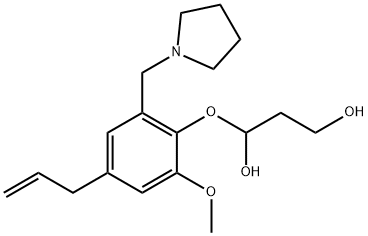 1,3-Propanediol, 3-(4-allyl-2-methoxy-6-(1-pyrrolidinylmethyl)phenoxy) - Struktur