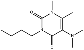 3-butyl-5-dimethylamino-1,6-dimethyl-pyrimidine-2,4-dione Struktur