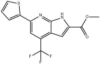 METHYL 4-(TRIFLUOROMETHYL)-6-(THIOPHEN-2-YL)-1H-PYRROLO[2,3-B]PYRIDINE-2-CARBOXYLATE Struktur