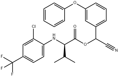 (R)-2-[[2-クロロ-4-(トリフルオロメチル)フェニル]アミノ]-3-メチルブタン酸シアノ(3-フェノキシフェニル)メチル 化學(xué)構(gòu)造式