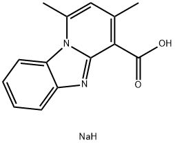 1,3-Dimethylpyrido[1,2-a]benzimidazole-4-carboxylic acid sodium salt Struktur