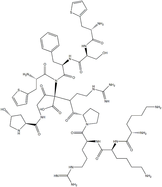 LYS-LYS-(HYP3,BETA-(2-THIENYL)-ALA5,8,D-PHE7)-BRADYKININ Struktur