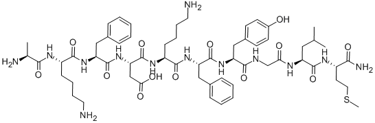 H-ALA-LYS-PHE-ASP-LYS-PHE-TYR-GLY-LEU-MET-NH2 Structure