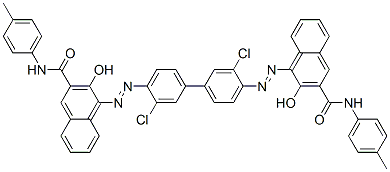 2-Naphthalenecarboxamide, 4,4'-[(3,3'-dichloro[1,1'- biphenyl]-4,4'-diyl)bis(azo)]bis[3-hydroxy-N-(4-methylphenyl )- Struktur