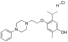 2-methyl-4-[2-(4-phenylpiperazin-1-yl)ethoxy]-5-propan-2-yl-phenol hyd rochloride Struktur