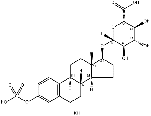 beta-Estradiol-3-sulfate-17-glucopyranosiduronic acid dipotassium salt Struktur