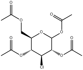 1,2,4,6-Tetra-O-acetyl-3-chloro-3-deoxy-D-glucopyranose Struktur