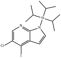 5-CHLORO-4-IODO-1-(TRIISOPROPYLSILYL)-1H-PYRROLO[2,3-B]PYRIDINE Struktur