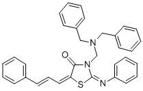 4-Thiazolidinone, 5-cinnamylidene-3-((dibenzylamino)methyl)-2-(phenyli mino)- Struktur