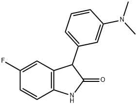 3-(3-(dimethylamino)phenyl)-5-fluoroindolin-2-one Struktur